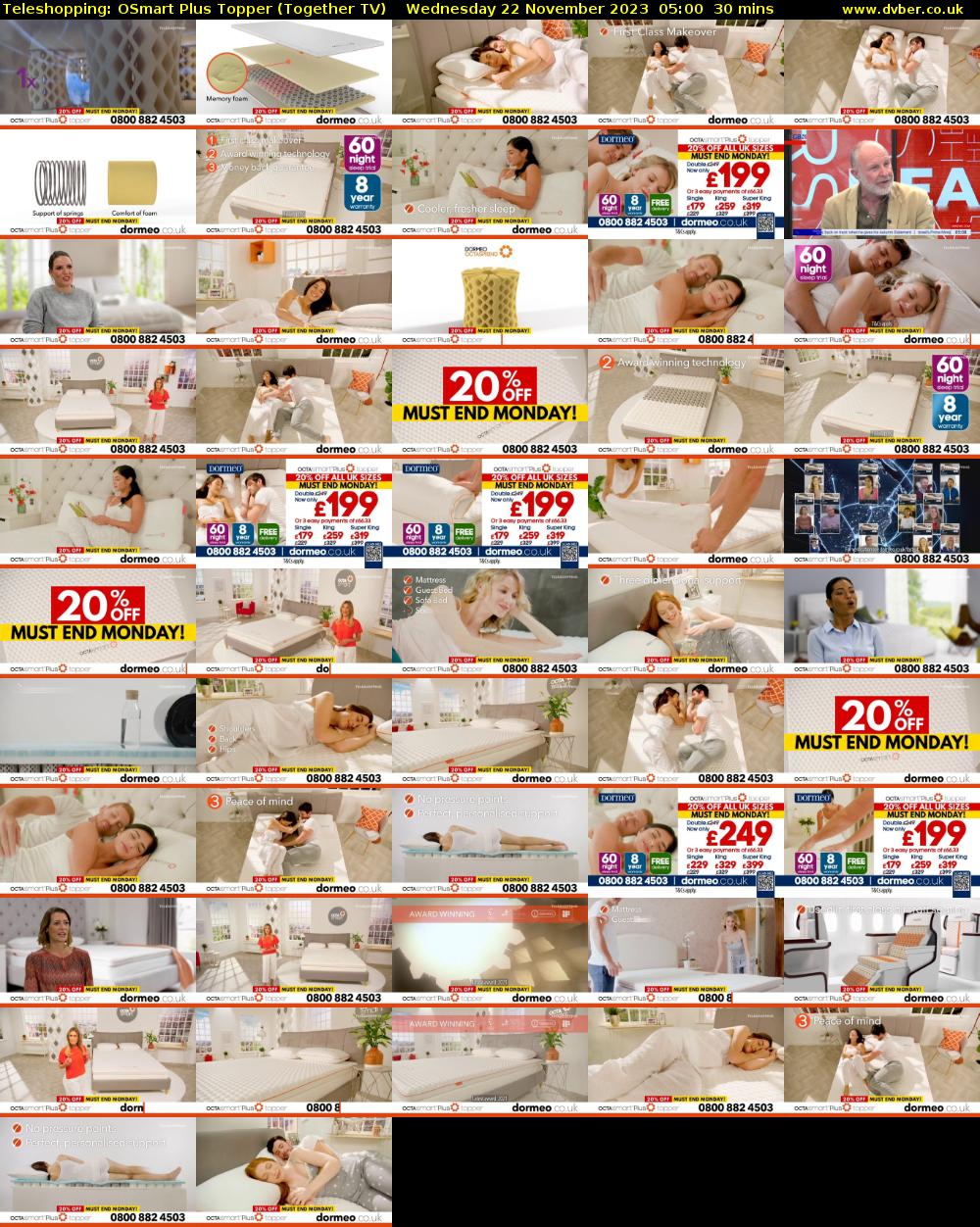 Teleshopping: OSmart Plus Topper (Together TV) Wednesday 22 November 2023 05:00 - 05:30