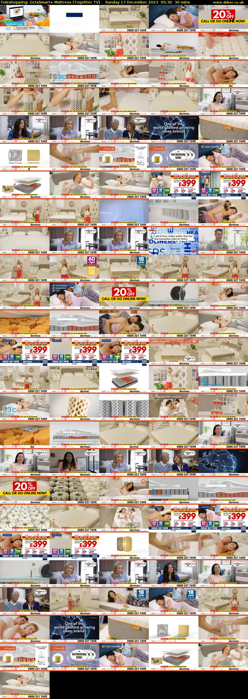 Teleshopping: OctaSmart+ Mattress (Together TV) Sunday 17 December 2023 05:30 - 06:00
