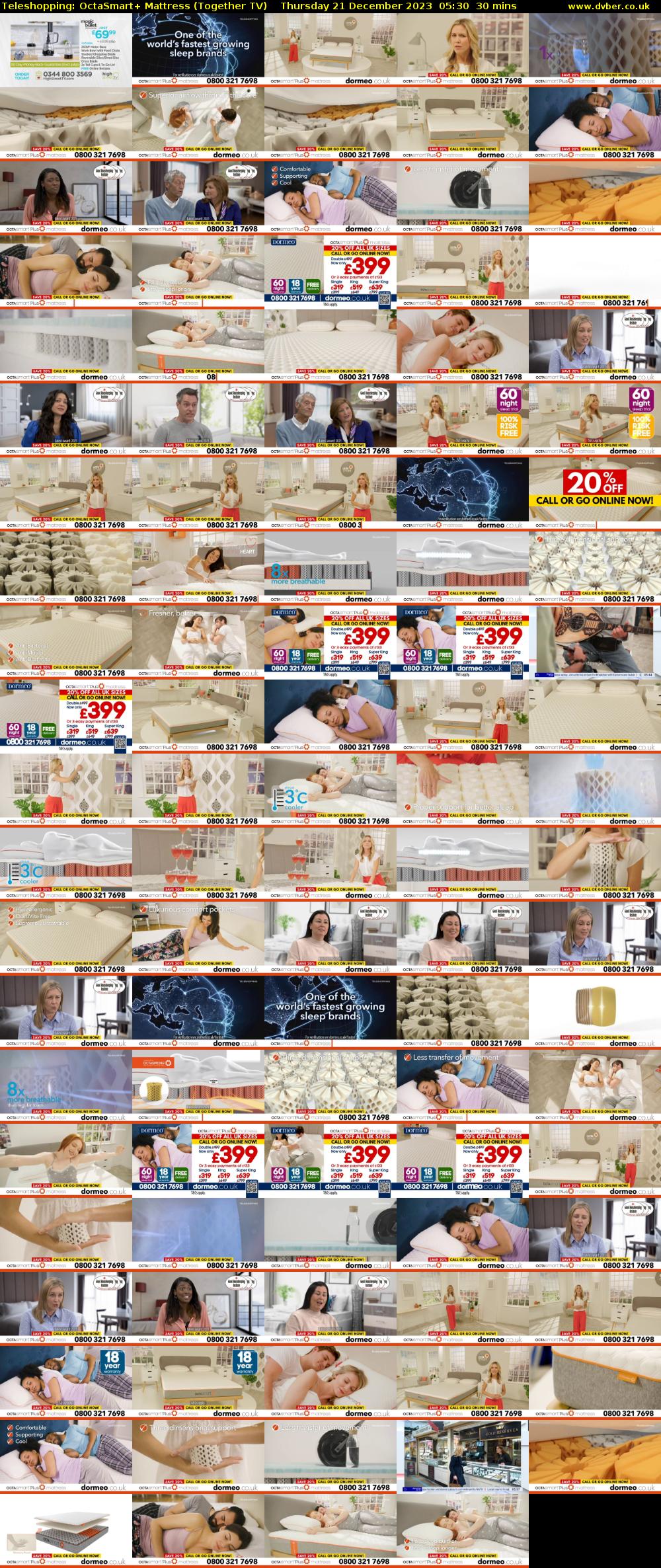 Teleshopping: OctaSmart+ Mattress (Together TV) Thursday 21 December 2023 05:30 - 06:00