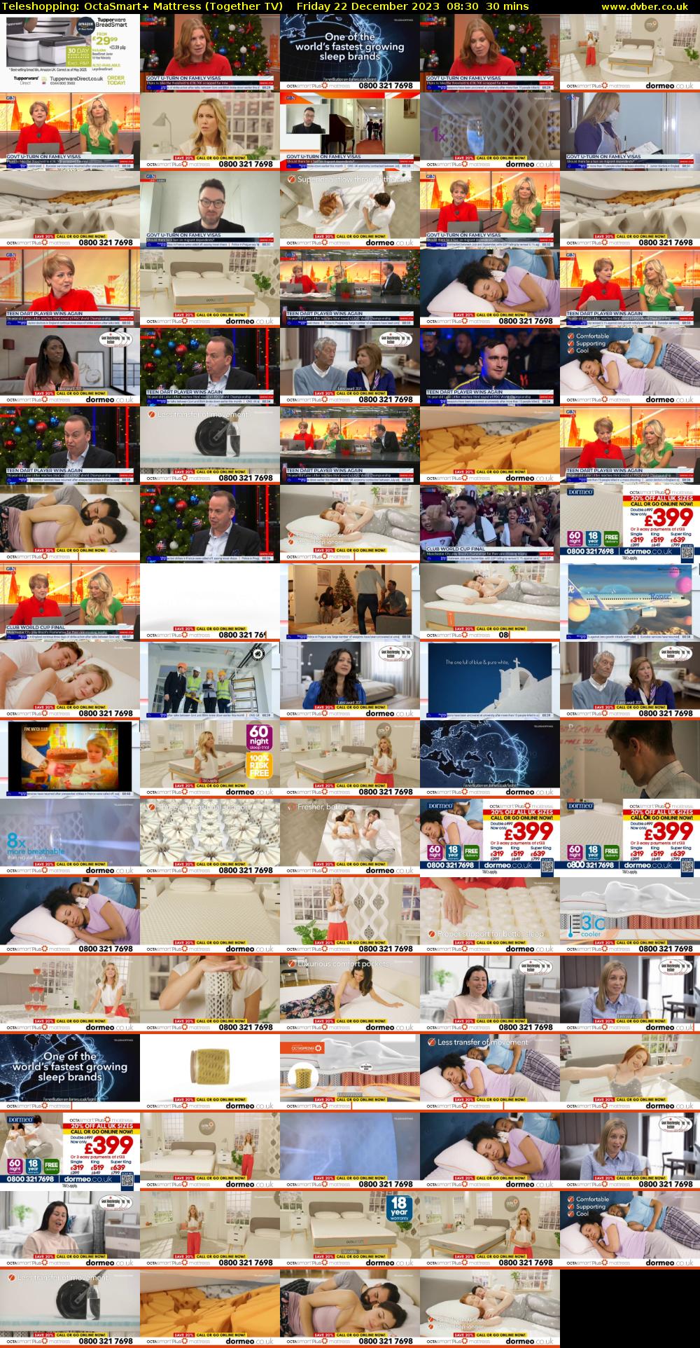 Teleshopping: OctaSmart+ Mattress (Together TV) Friday 22 December 2023 08:30 - 09:00