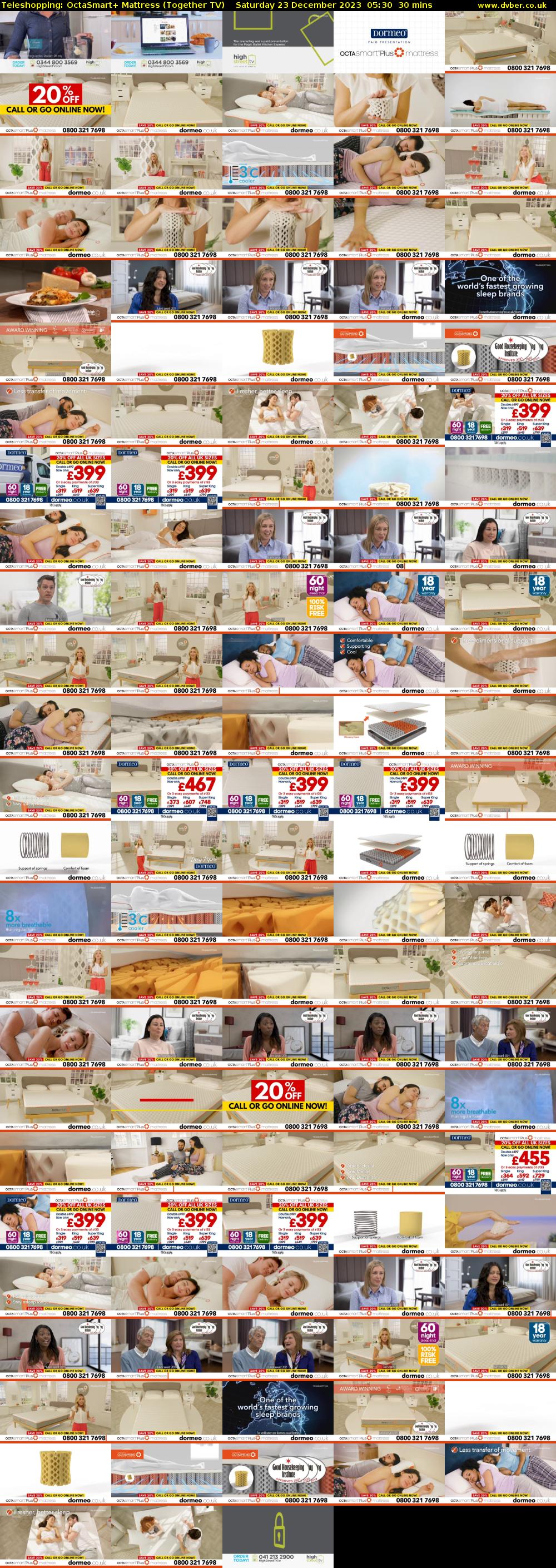 Teleshopping: OctaSmart+ Mattress (Together TV) Saturday 23 December 2023 05:30 - 06:00