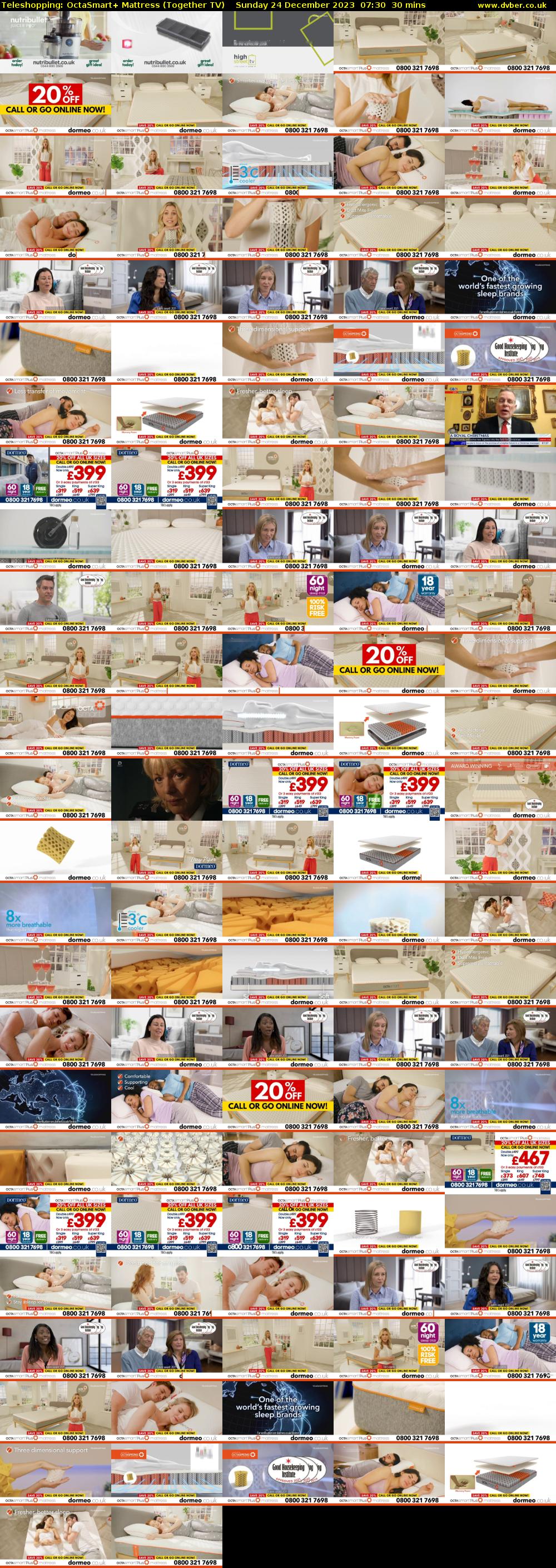 Teleshopping: OctaSmart+ Mattress (Together TV) Sunday 24 December 2023 07:30 - 08:00