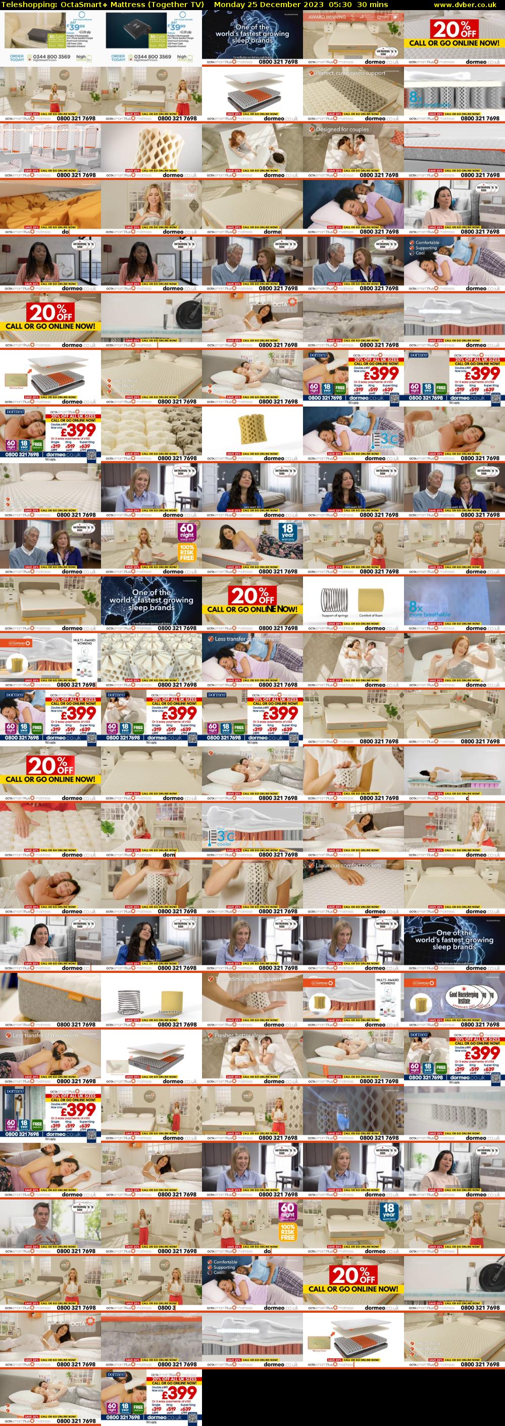 Teleshopping: OctaSmart+ Mattress (Together TV) Monday 25 December 2023 05:30 - 06:00