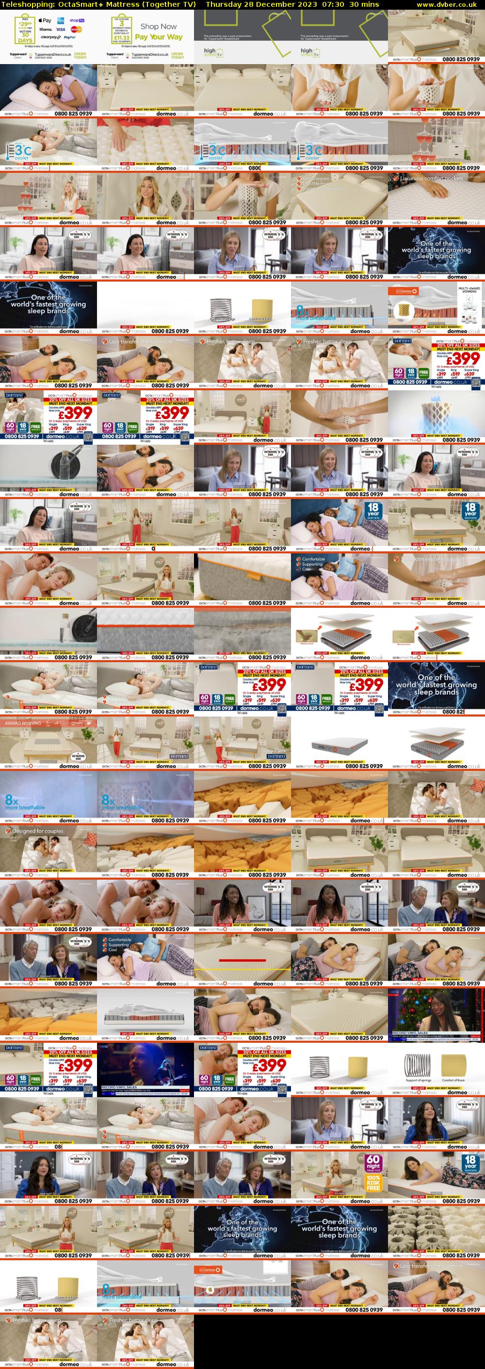 Teleshopping: OctaSmart+ Mattress (Together TV) Thursday 28 December 2023 07:30 - 08:00