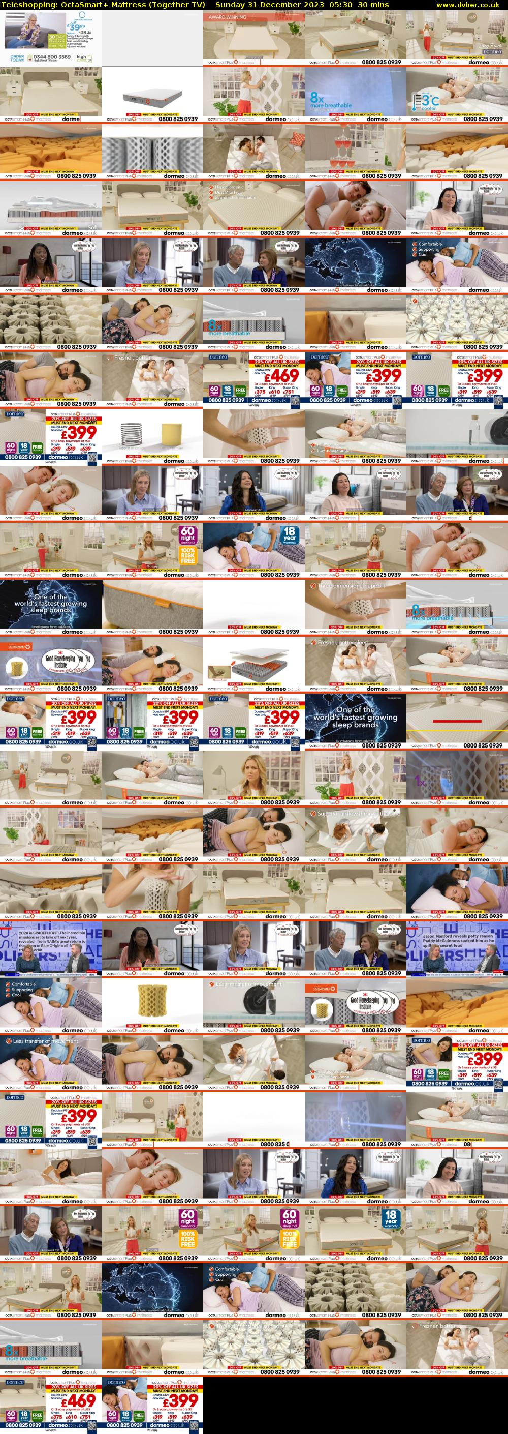 Teleshopping: OctaSmart+ Mattress (Together TV) Sunday 31 December 2023 05:30 - 06:00