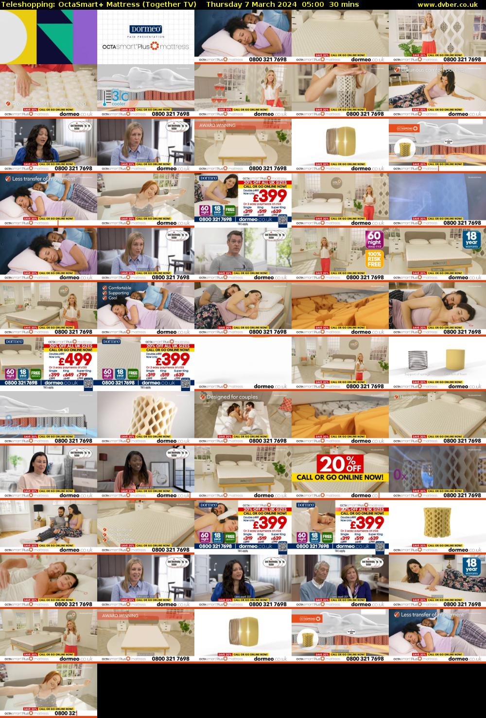Teleshopping: OctaSmart+ Mattress (Together TV) Thursday 7 March 2024 05:00 - 05:30