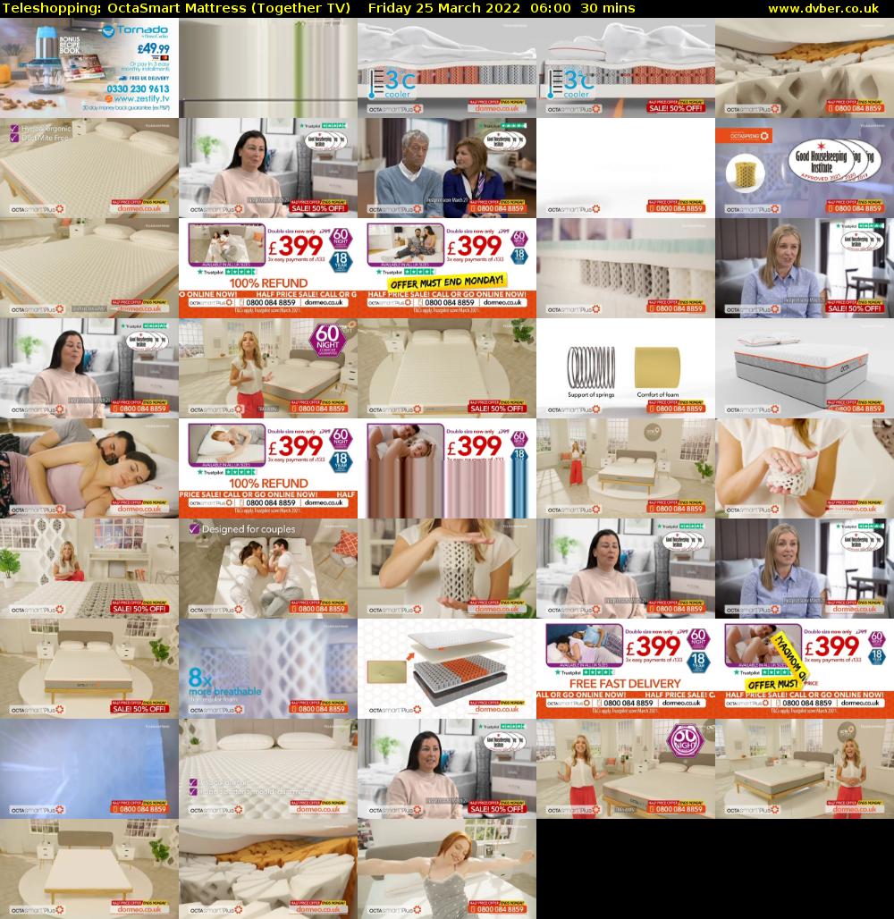 Teleshopping: OctaSmart Mattress (Together TV) Friday 25 March 2022 06:00 - 06:30