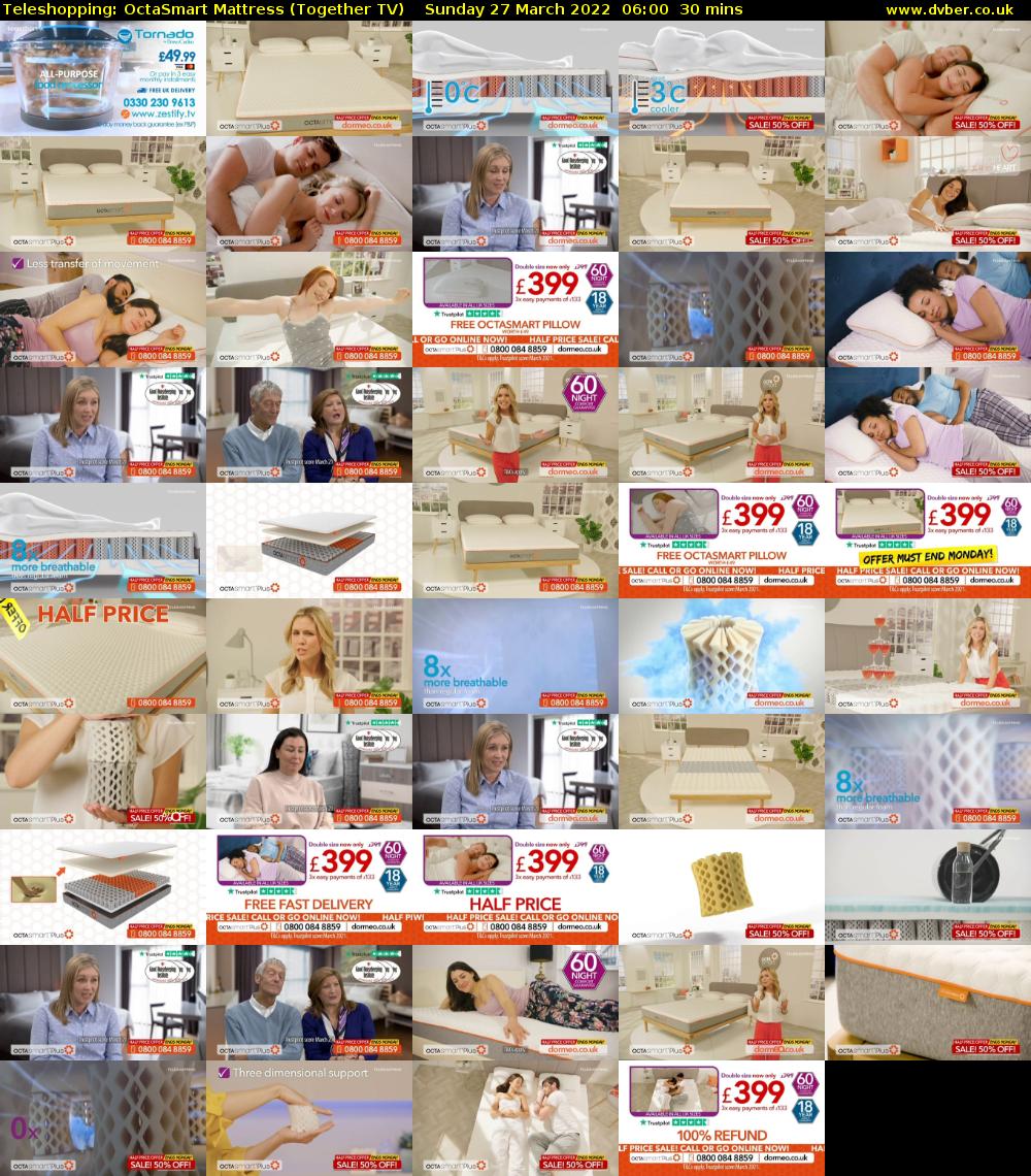 Teleshopping: OctaSmart Mattress (Together TV) Sunday 27 March 2022 06:00 - 06:30