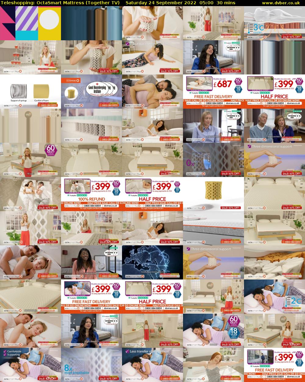 Teleshopping: OctaSmart Mattress (Together TV) Saturday 24 September 2022 05:00 - 05:30
