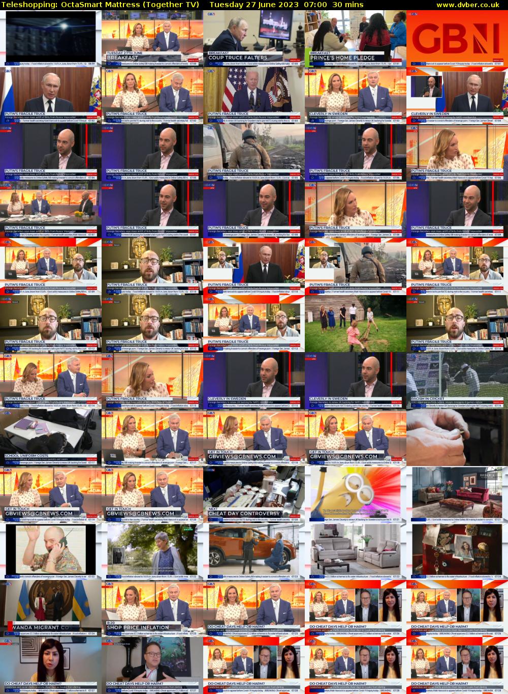 Teleshopping: OctaSmart Mattress (Together TV) Tuesday 27 June 2023 07:00 - 07:30