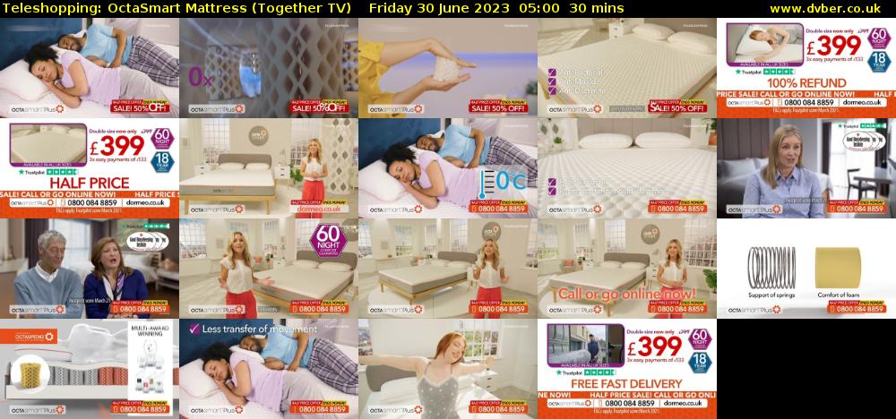 Teleshopping: OctaSmart Mattress (Together TV) Friday 30 June 2023 05:00 - 05:30