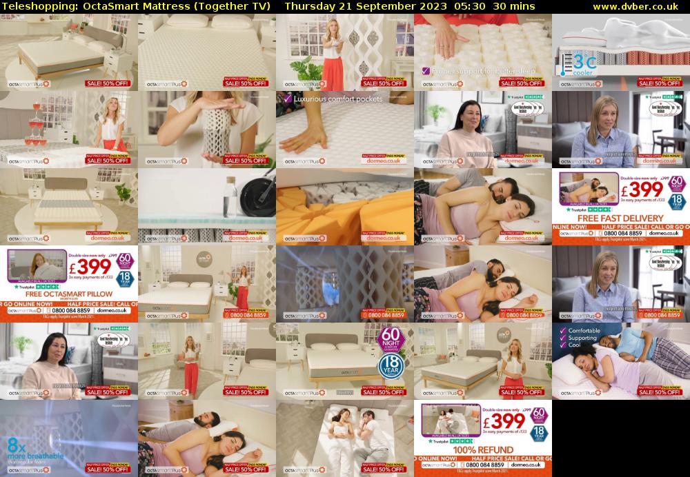 Teleshopping: OctaSmart Mattress (Together TV) Thursday 21 September 2023 05:30 - 06:00