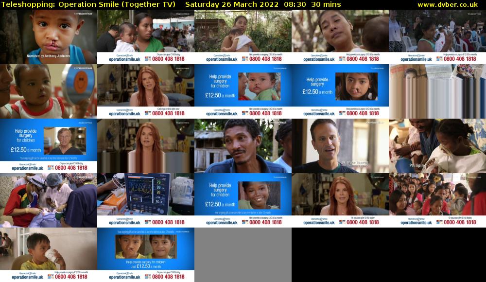 Teleshopping: Operation Smile (Together TV) Saturday 26 March 2022 08:30 - 09:00