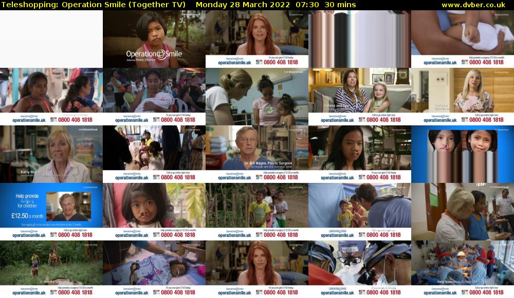 Teleshopping: Operation Smile (Together TV) Monday 28 March 2022 07:30 - 08:00