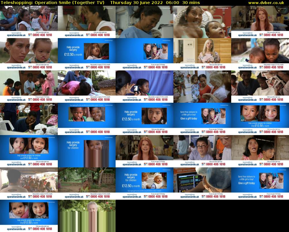 Teleshopping: Operation Smile (Together TV) Thursday 30 June 2022 06:00 - 06:30