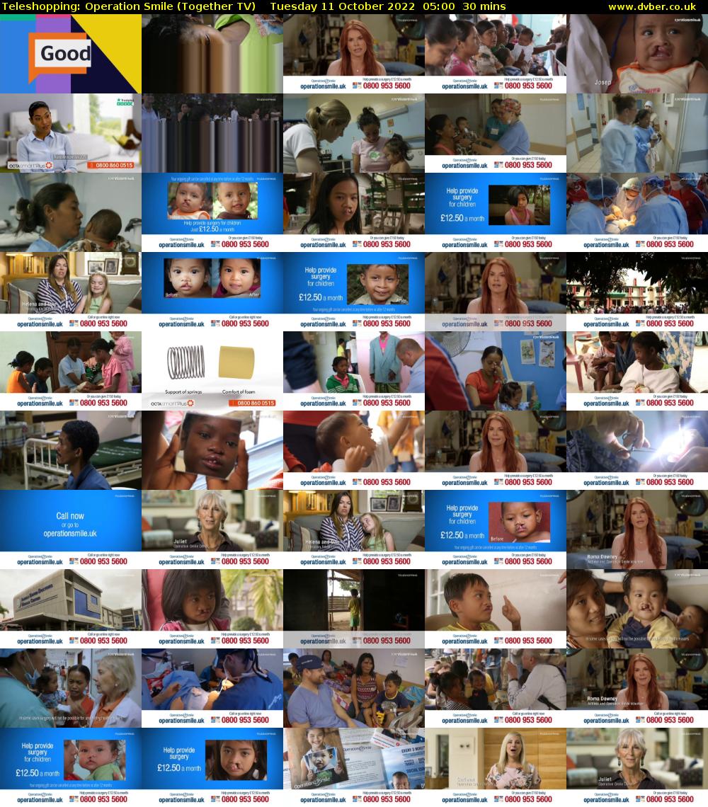 Teleshopping: Operation Smile (Together TV) Tuesday 11 October 2022 05:00 - 05:30