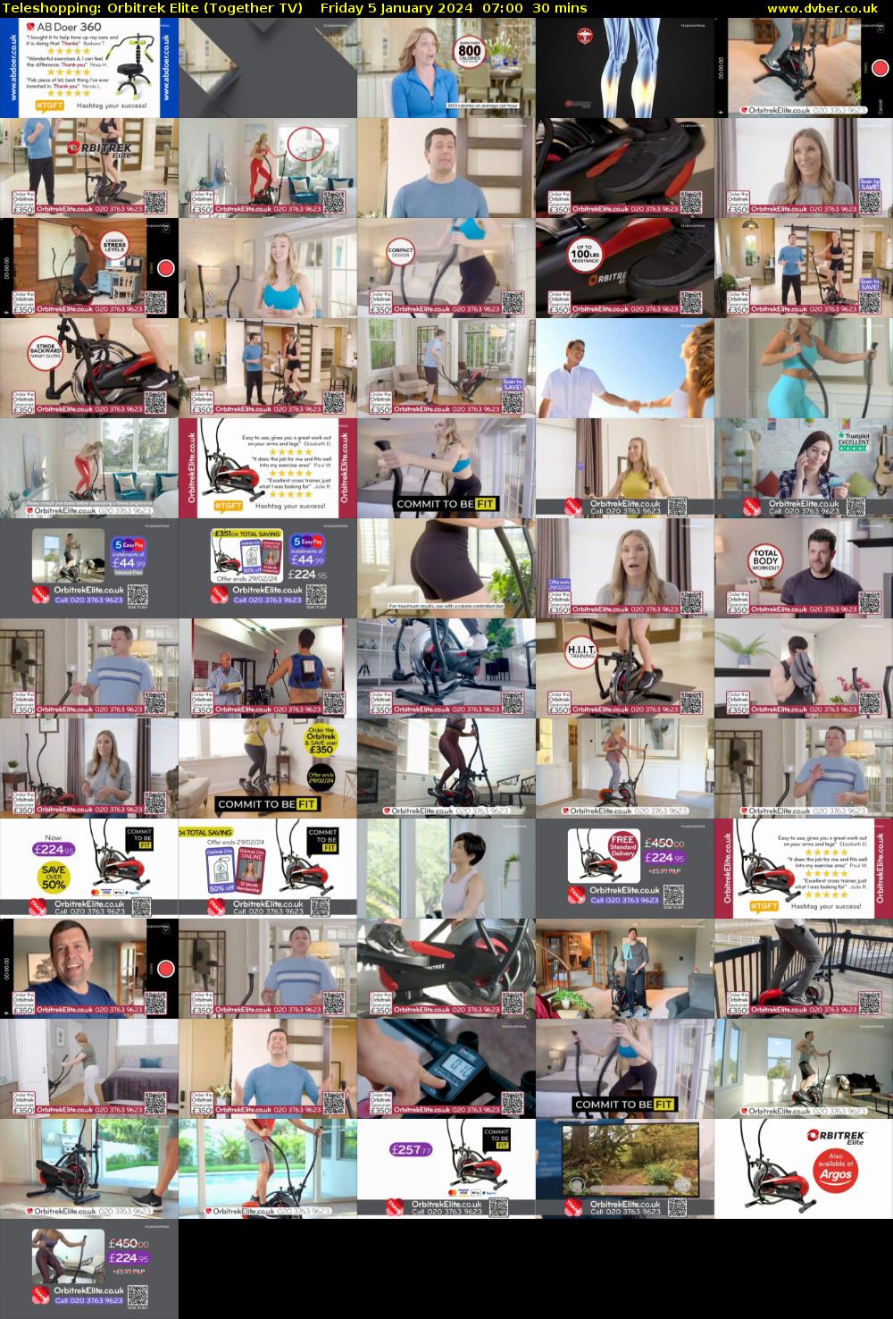 Teleshopping: Orbitrek Elite (Together TV) Friday 5 January 2024 07:00 - 07:30