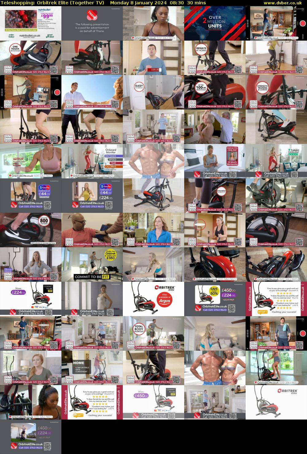 Teleshopping: Orbitrek Elite (Together TV) Monday 8 January 2024 08:30 - 09:00