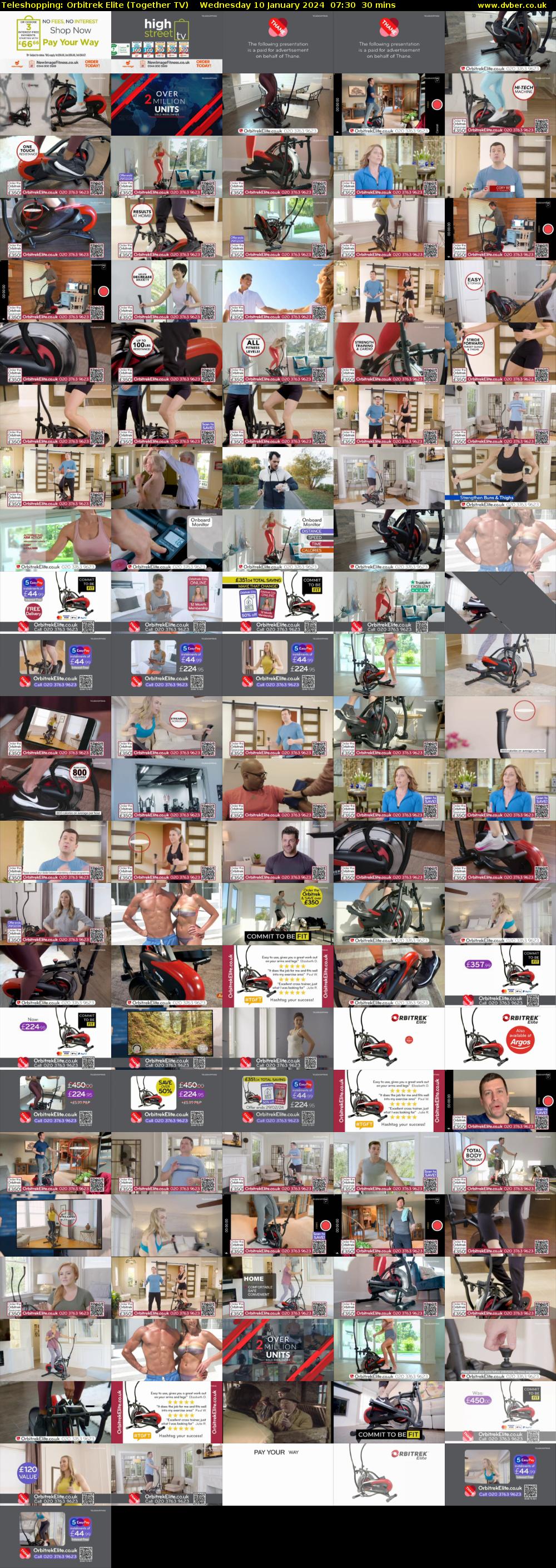 Teleshopping: Orbitrek Elite (Together TV) Wednesday 10 January 2024 07:30 - 08:00