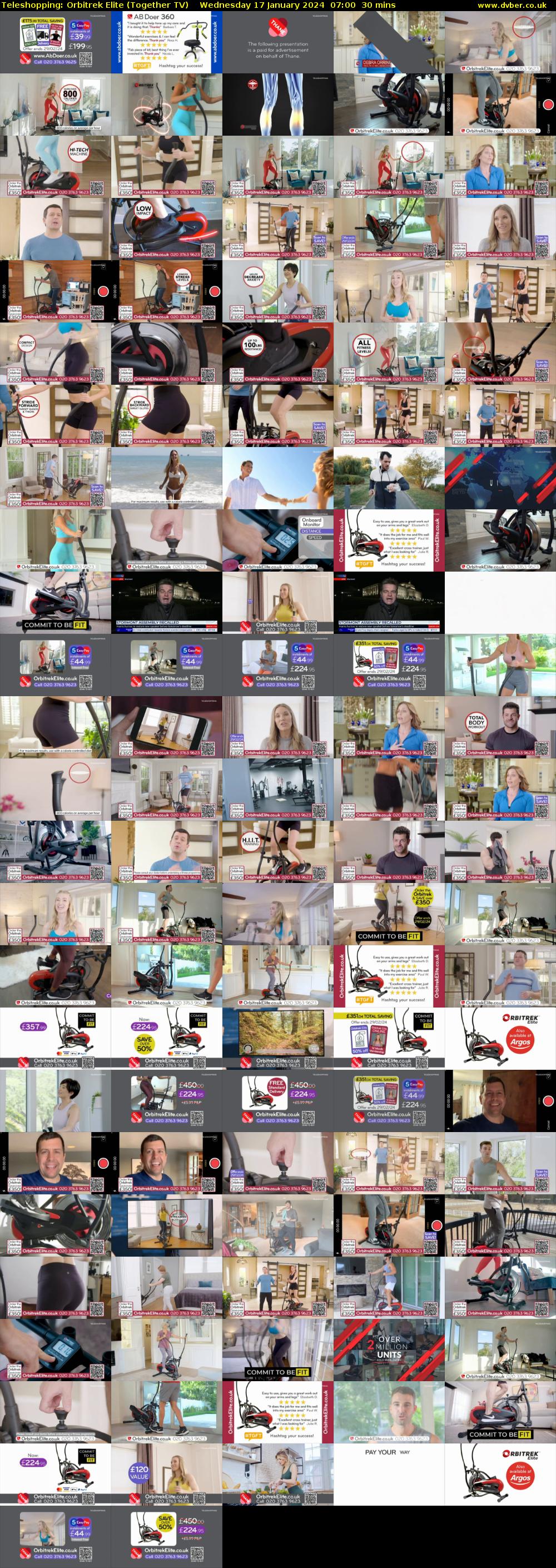Teleshopping: Orbitrek Elite (Together TV) Wednesday 17 January 2024 07:00 - 07:30