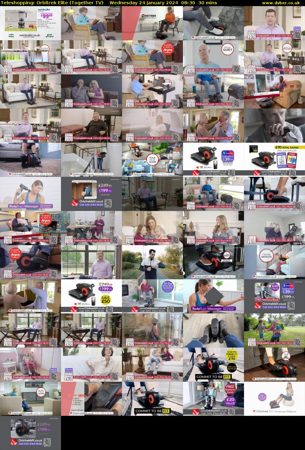 Teleshopping: Orbitrek Elite (Together TV) Wednesday 24 January 2024 08:30 - 09:00