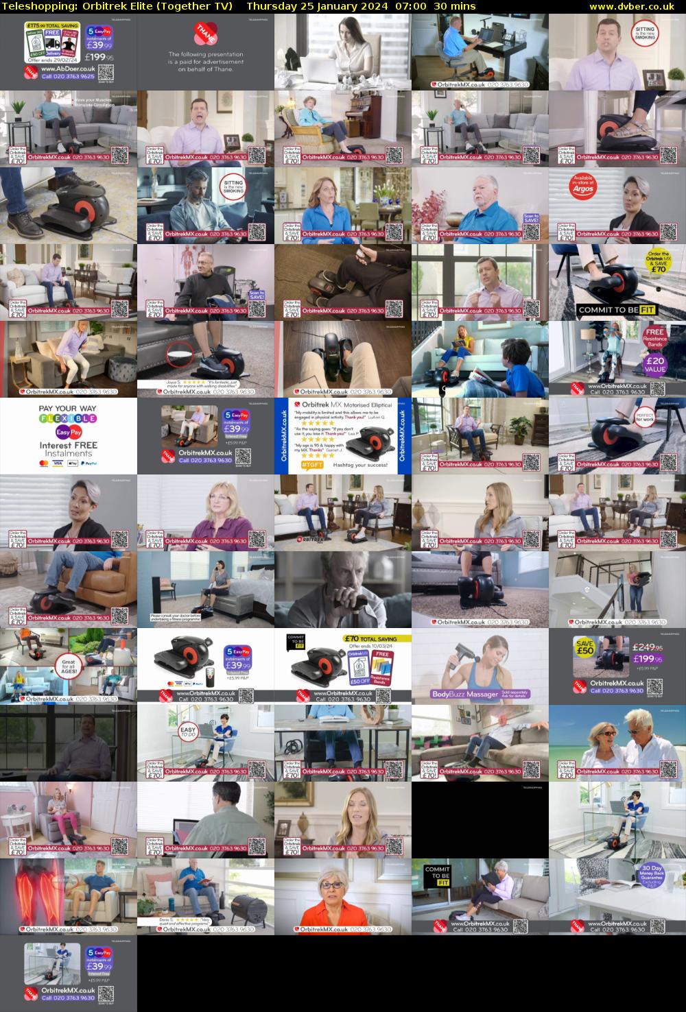 Teleshopping: Orbitrek Elite (Together TV) Thursday 25 January 2024 07:00 - 07:30
