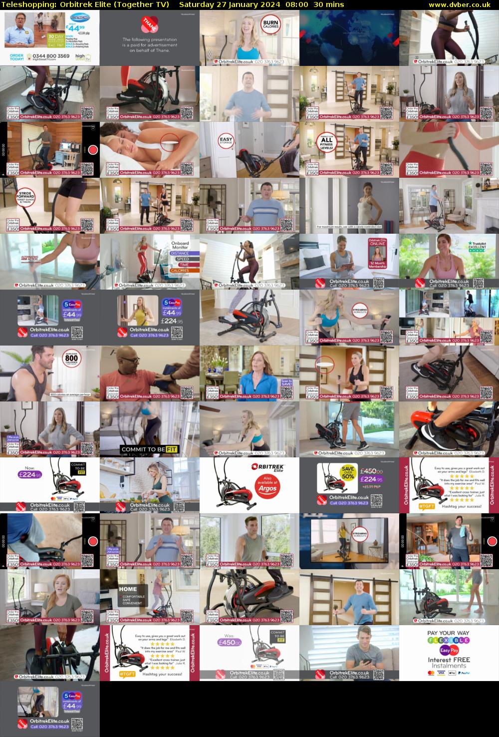 Teleshopping: Orbitrek Elite (Together TV) Saturday 27 January 2024 08:00 - 08:30