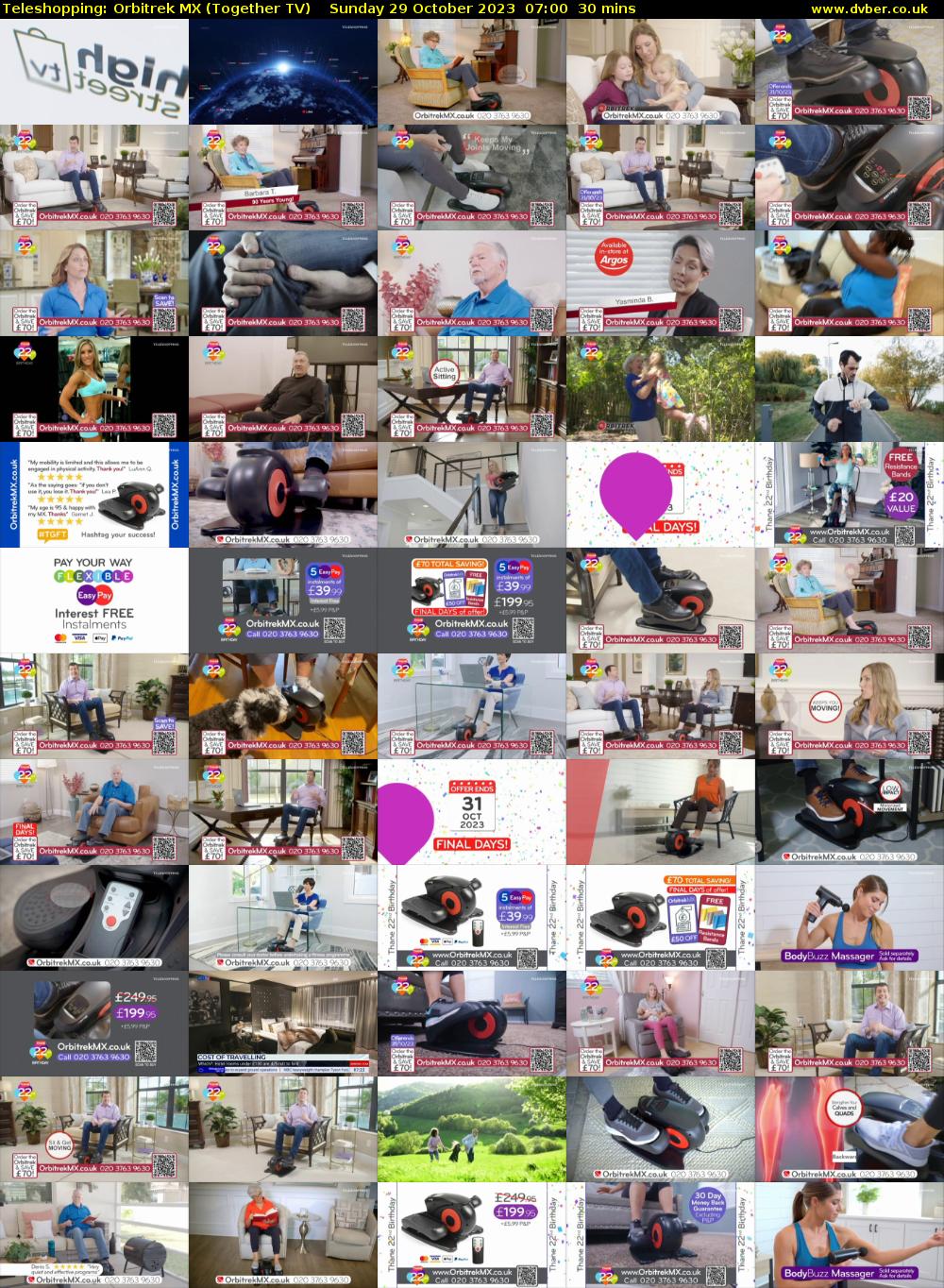 Teleshopping: Orbitrek MX (Together TV) Sunday 29 October 2023 07:00 - 07:30