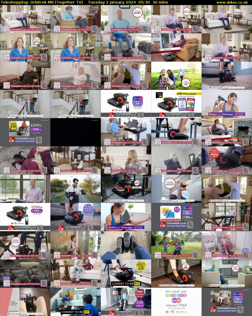Teleshopping: Orbitrek MX (Together TV) Tuesday 2 January 2024 05:30 - 06:00