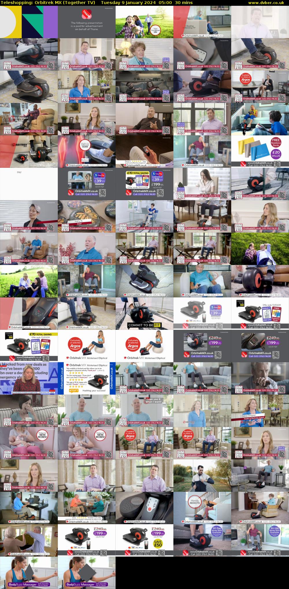 Teleshopping: Orbitrek MX (Together TV) Tuesday 9 January 2024 05:00 - 05:30