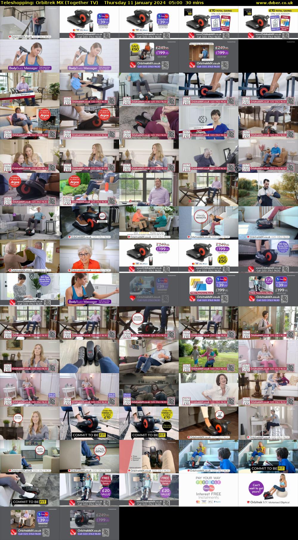 Teleshopping: Orbitrek MX (Together TV) Thursday 11 January 2024 05:00 - 05:30