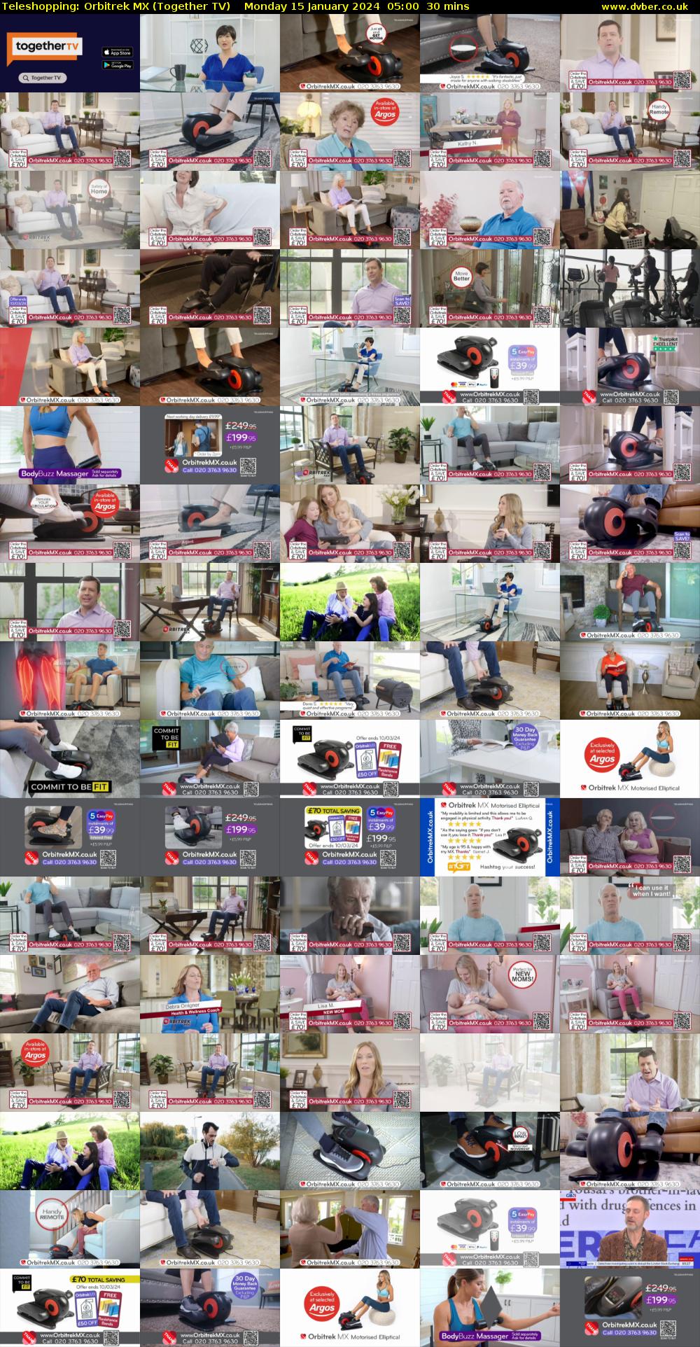 Teleshopping: Orbitrek MX (Together TV) Monday 15 January 2024 05:00 - 05:30