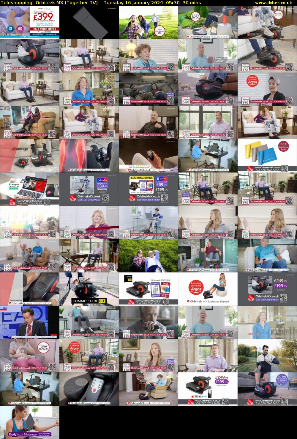 Teleshopping: Orbitrek MX (Together TV) Tuesday 16 January 2024 05:30 - 06:00
