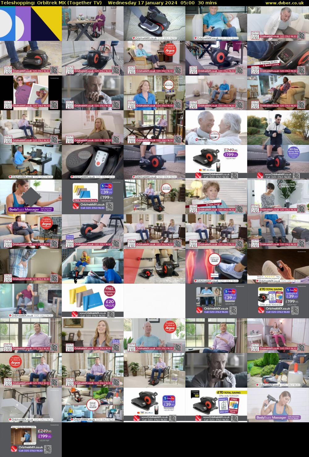 Teleshopping: Orbitrek MX (Together TV) Wednesday 17 January 2024 05:00 - 05:30