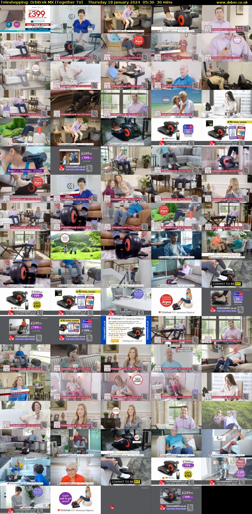 Teleshopping: Orbitrek MX (Together TV) Thursday 18 January 2024 05:30 - 06:00