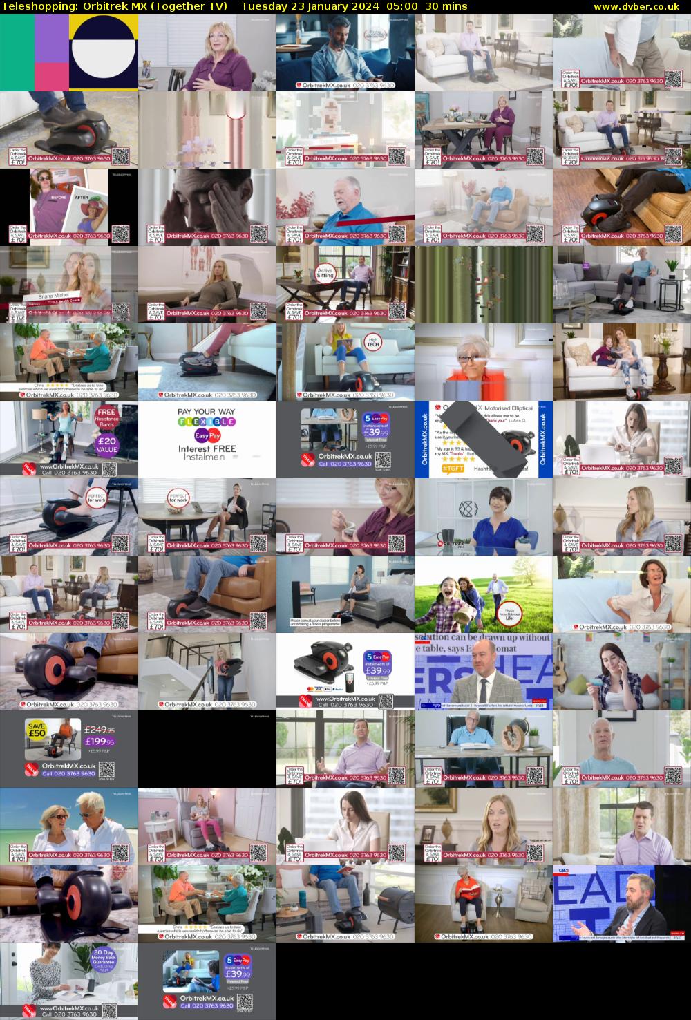 Teleshopping: Orbitrek MX (Together TV) Tuesday 23 January 2024 05:00 - 05:30