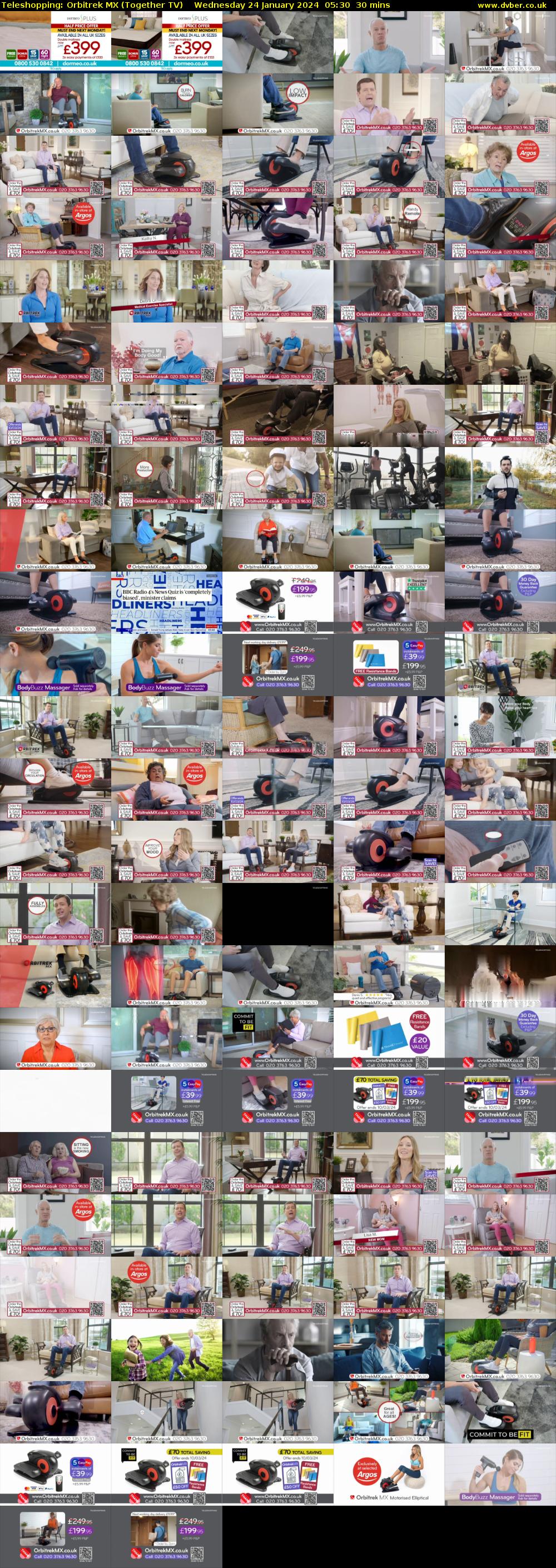 Teleshopping: Orbitrek MX (Together TV) Wednesday 24 January 2024 05:30 - 06:00