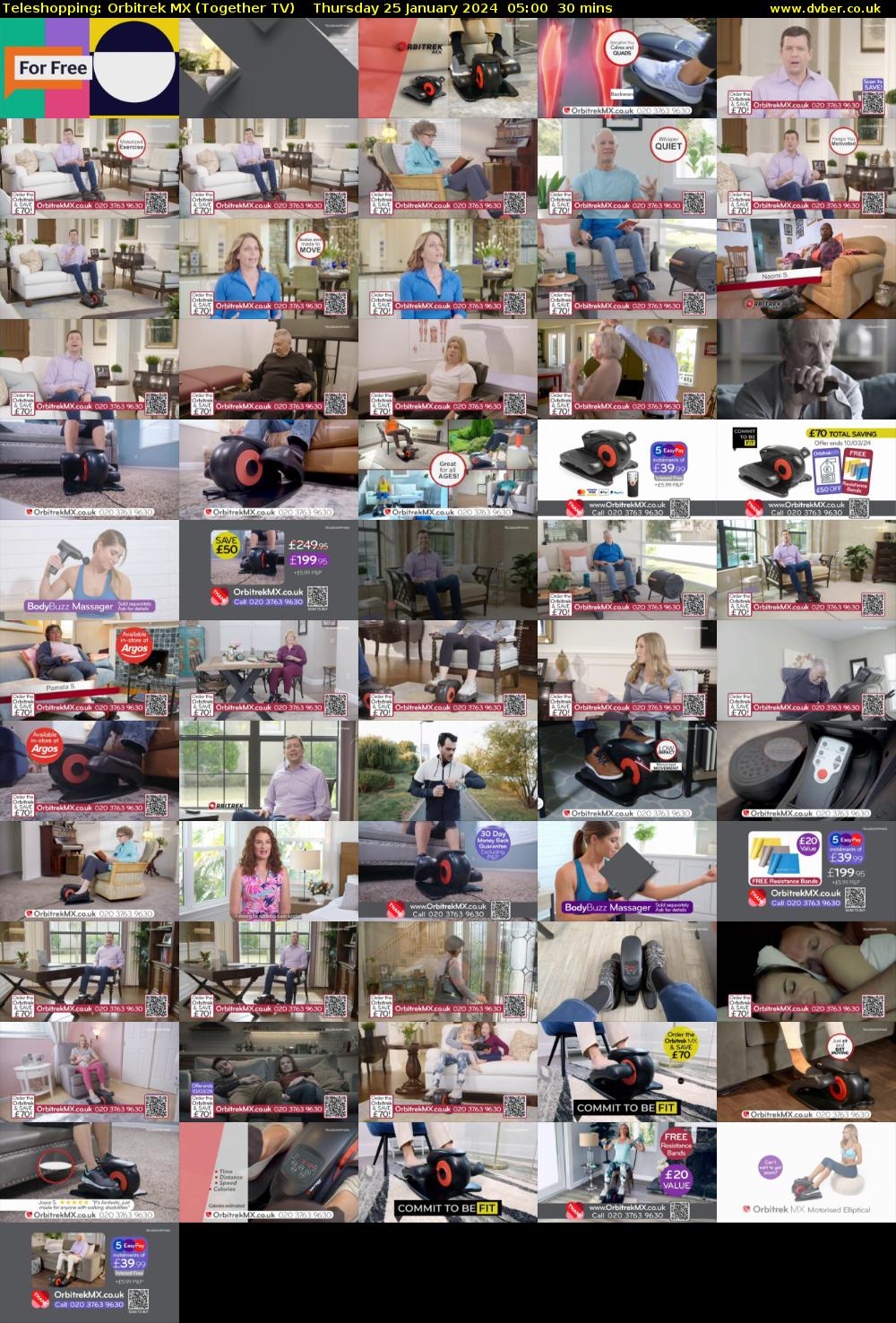 Teleshopping: Orbitrek MX (Together TV) Thursday 25 January 2024 05:00 - 05:30