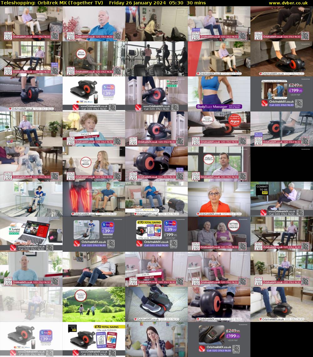 Teleshopping: Orbitrek MX (Together TV) Friday 26 January 2024 05:30 - 06:00