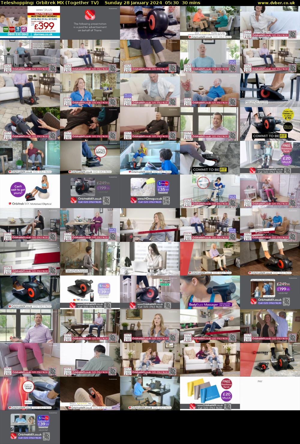Teleshopping: Orbitrek MX (Together TV) Sunday 28 January 2024 05:30 - 06:00
