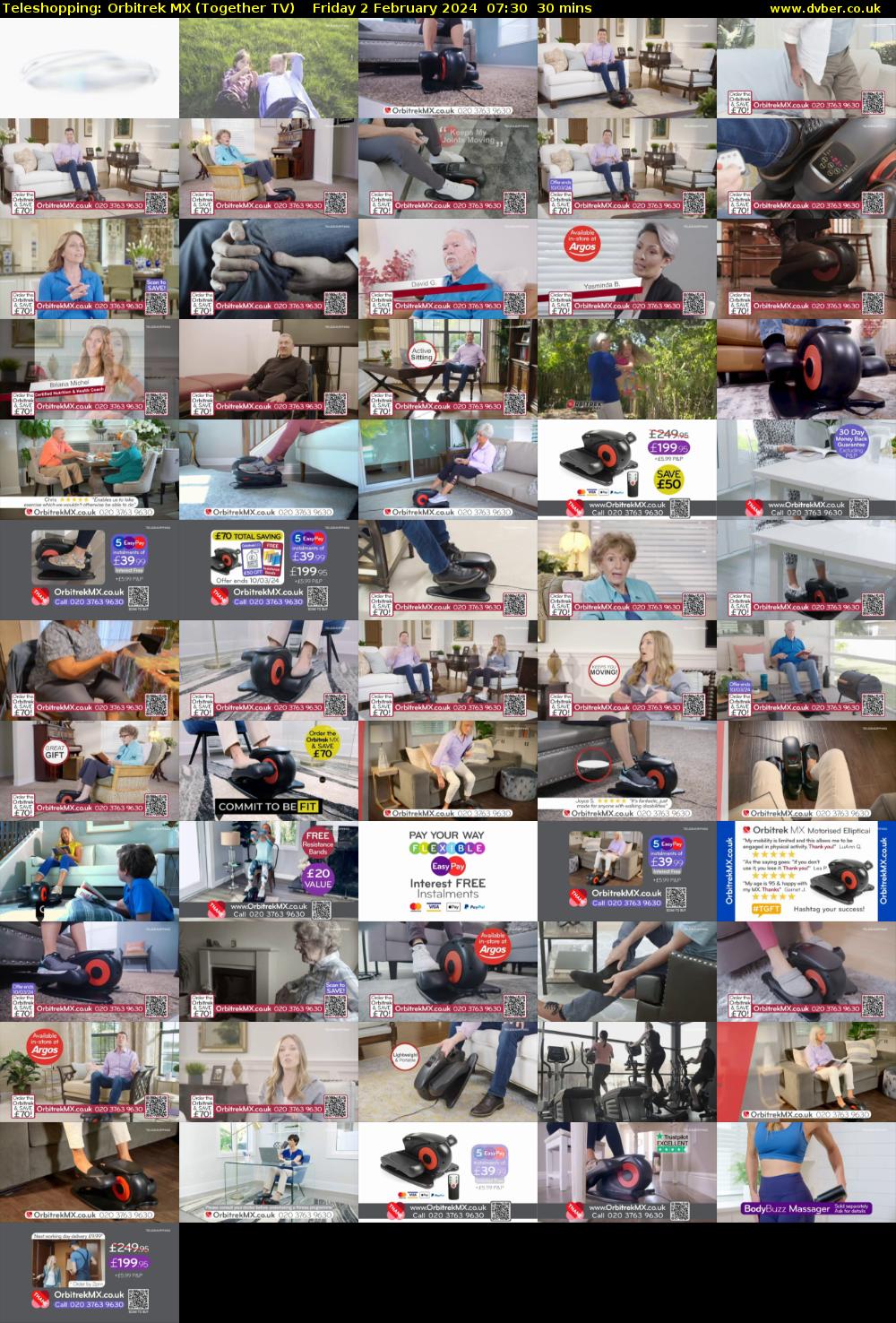Teleshopping: Orbitrek MX (Together TV) Friday 2 February 2024 07:30 - 08:00