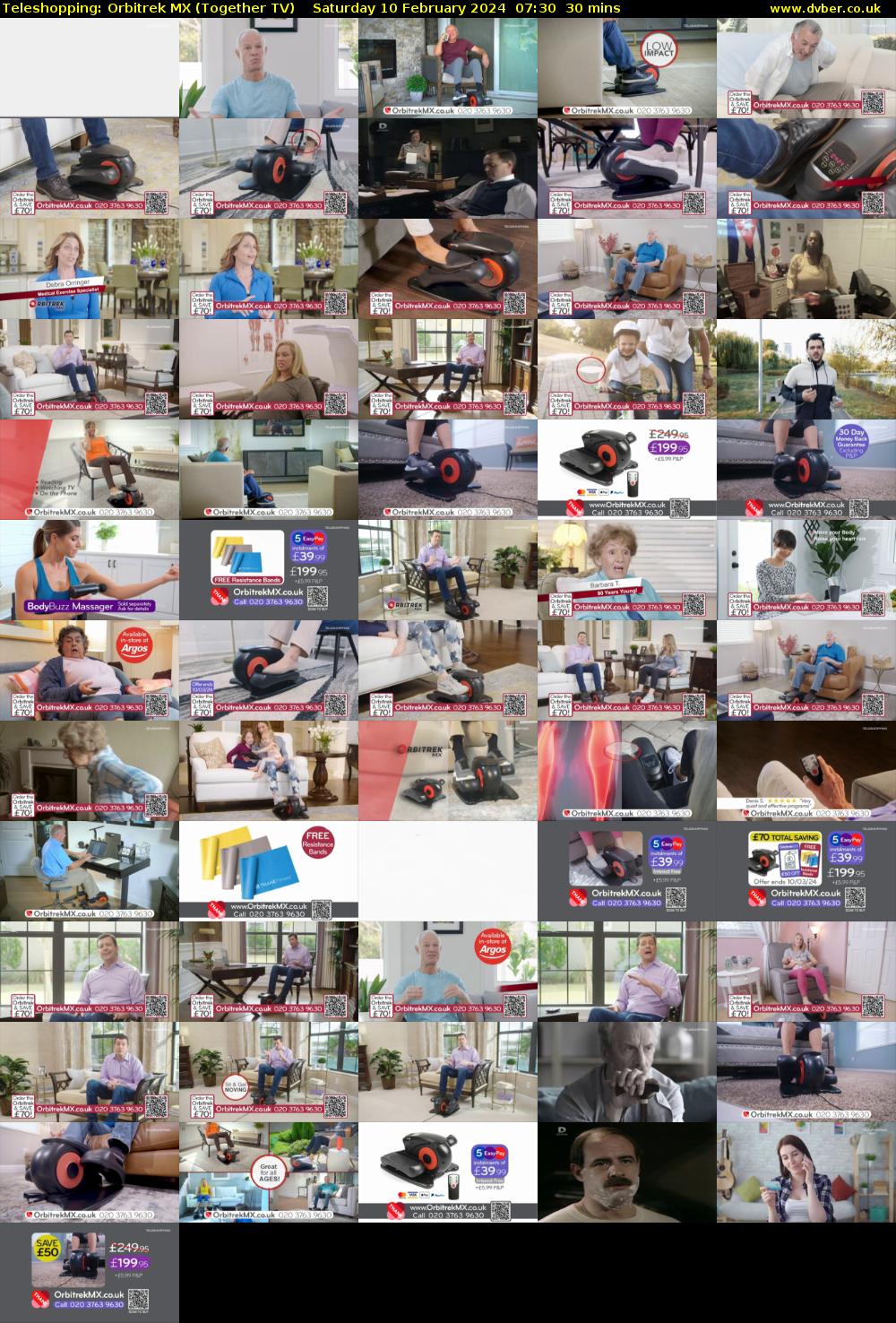Teleshopping: Orbitrek MX (Together TV) Saturday 10 February 2024 07:30 - 08:00