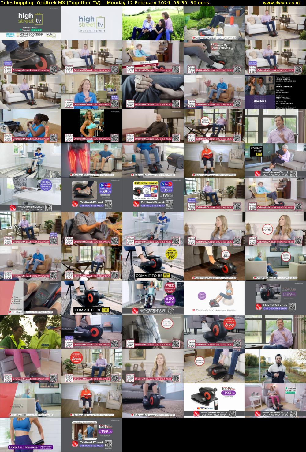 Teleshopping: Orbitrek MX (Together TV) Monday 12 February 2024 08:30 - 09:00
