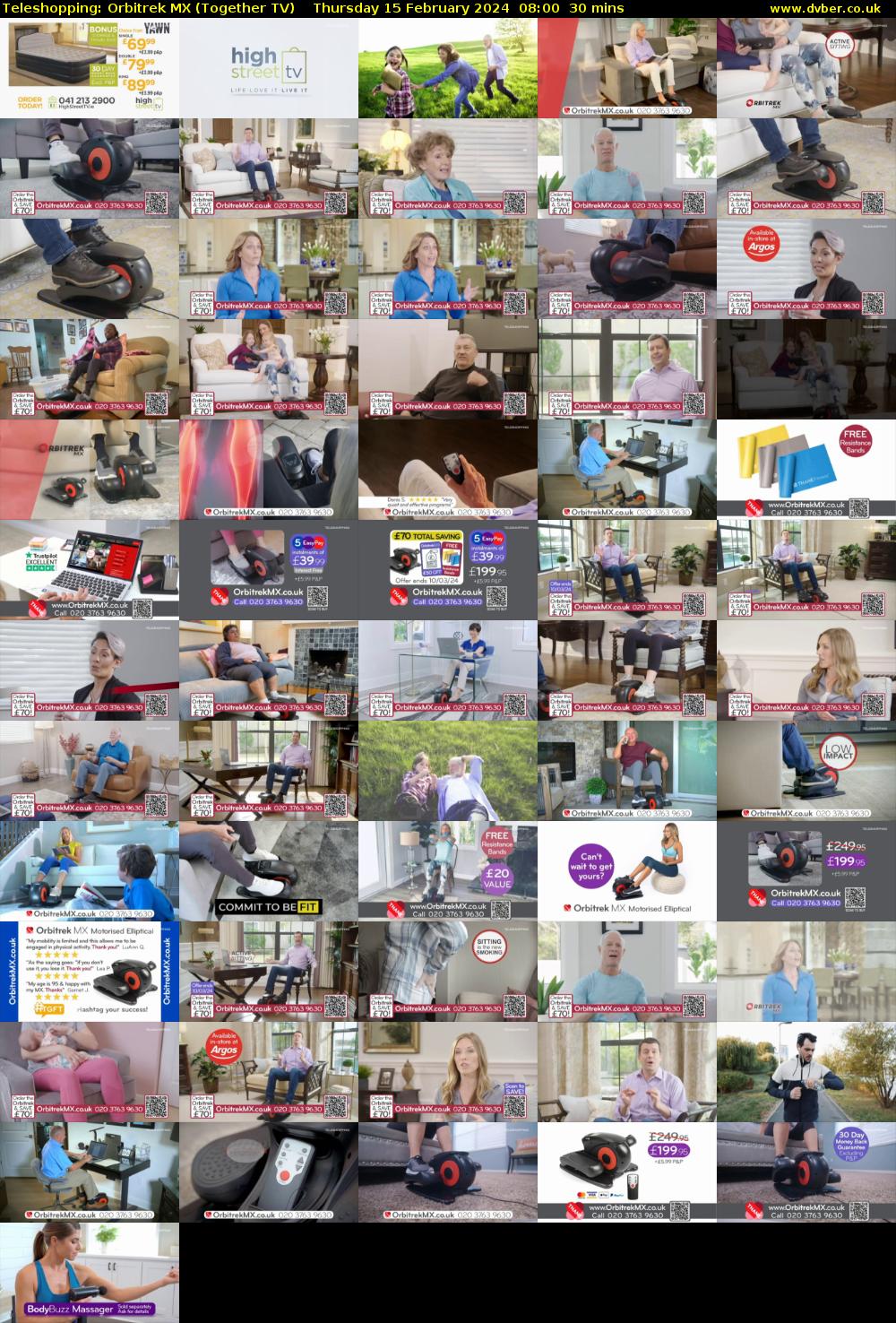 Teleshopping: Orbitrek MX (Together TV) Thursday 15 February 2024 08:00 - 08:30