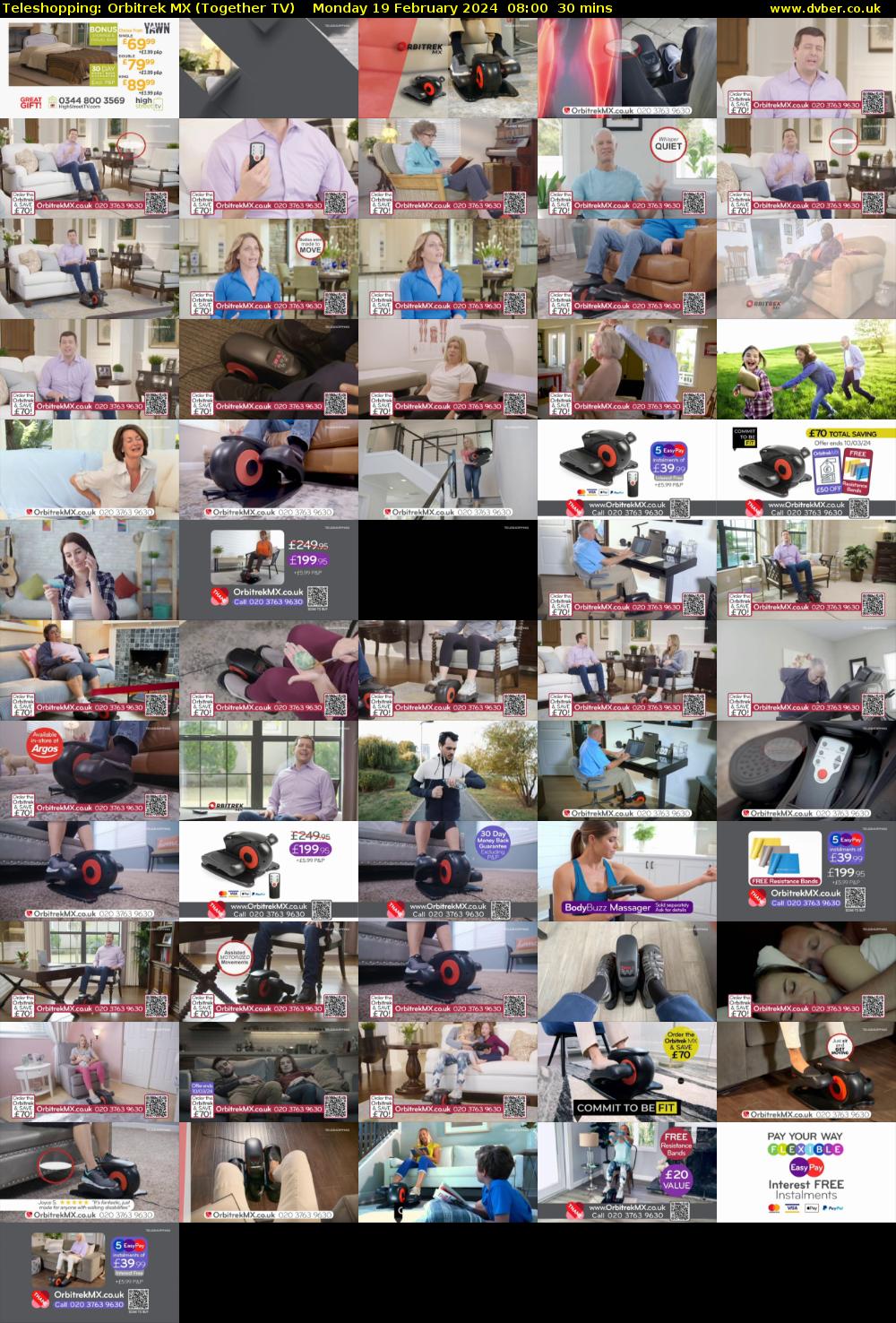 Teleshopping: Orbitrek MX (Together TV) Monday 19 February 2024 08:00 - 08:30