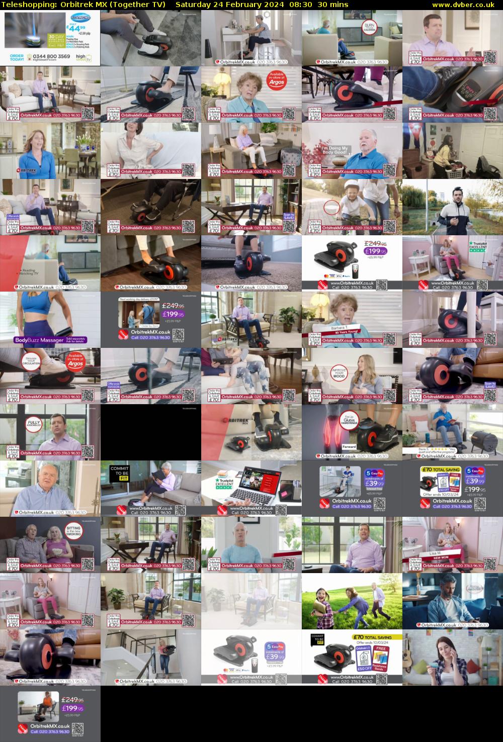 Teleshopping: Orbitrek MX (Together TV) Saturday 24 February 2024 08:30 - 09:00