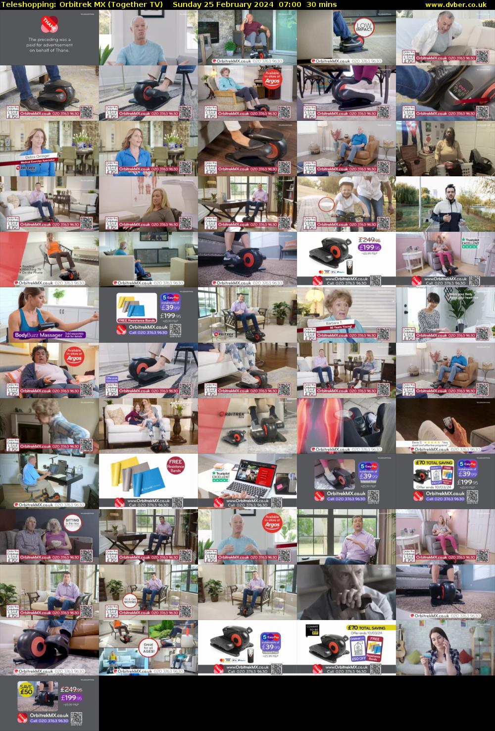 Teleshopping: Orbitrek MX (Together TV) Sunday 25 February 2024 07:00 - 07:30
