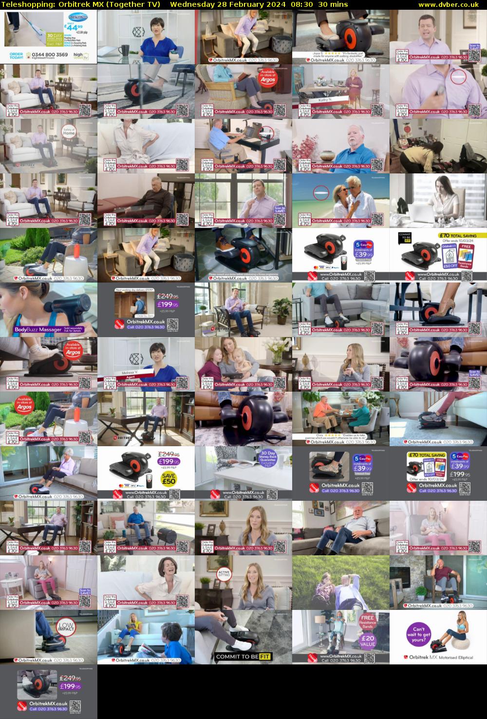 Teleshopping: Orbitrek MX (Together TV) Wednesday 28 February 2024 08:30 - 09:00