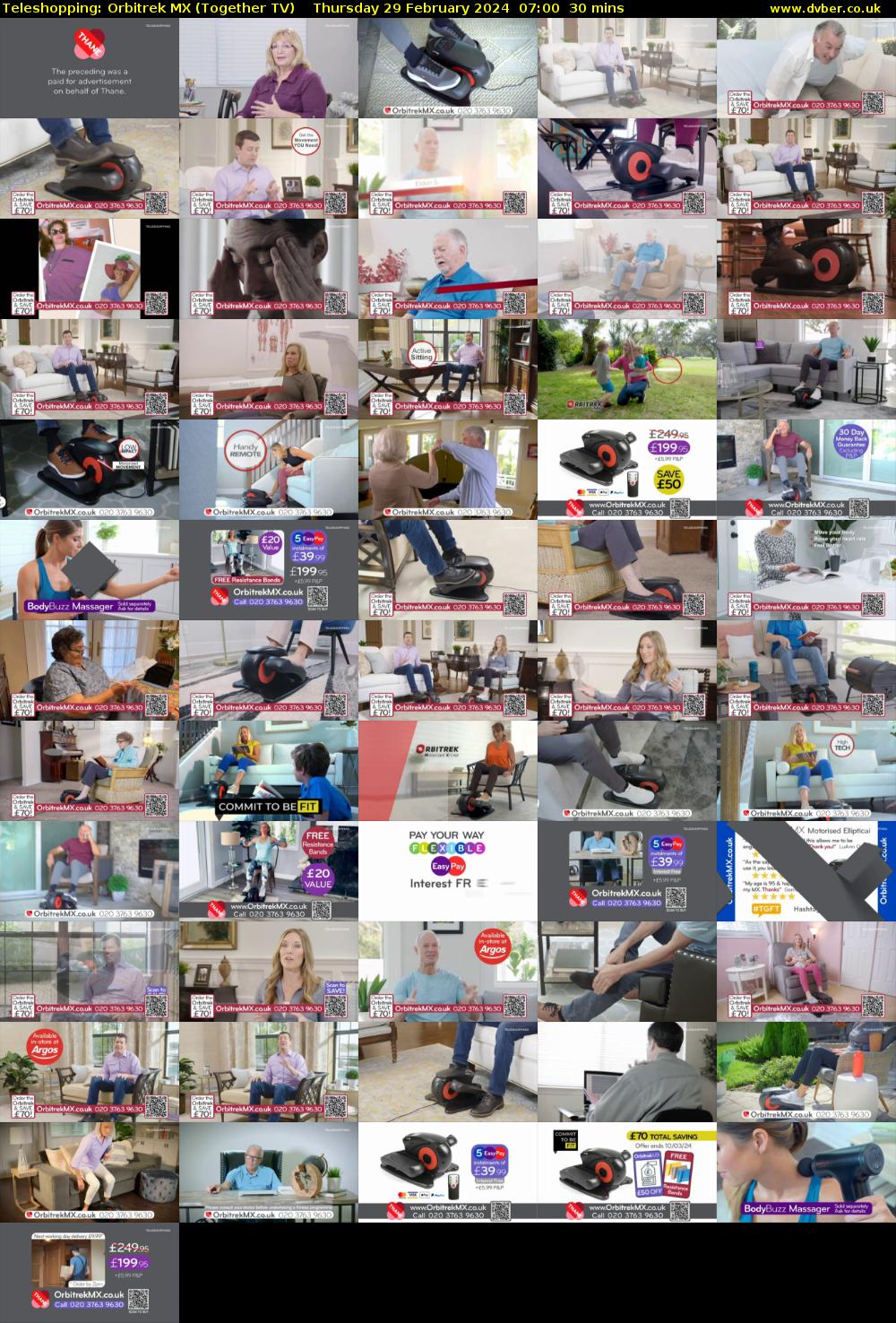 Teleshopping: Orbitrek MX (Together TV) Thursday 29 February 2024 07:00 - 07:30