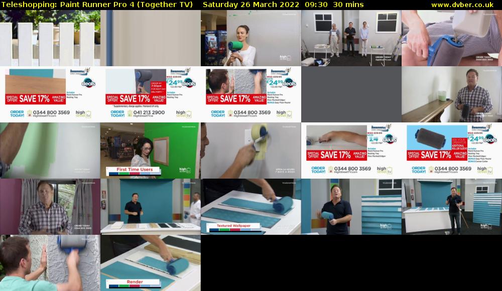 Teleshopping: Paint Runner Pro 4 (Together TV) Saturday 26 March 2022 09:30 - 10:00